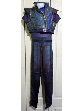 Descendants 3 Mal Deluxe Costume Girl 8-10  Jumpsuit Vest Disney Spirt Halloween